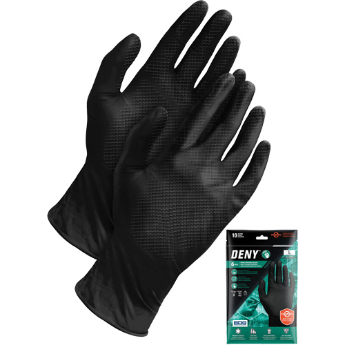 Gants jetables Deny, Petit, Nitrile, 6 mils, Sans poudre, Noir Waymarc Industries Inc