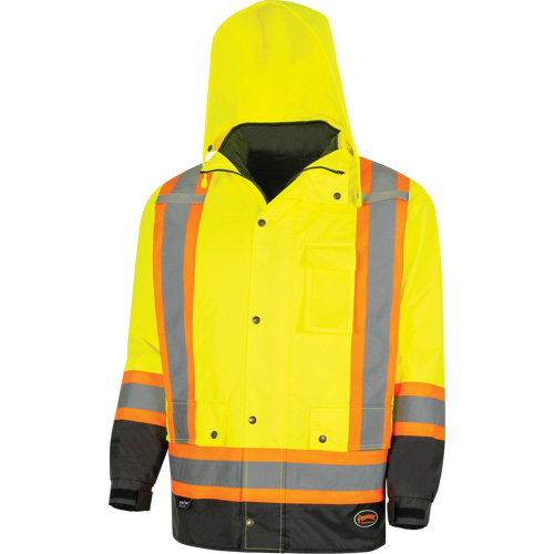 Parka de s&eacute;curit&eacute; d'hiver imperm&eacute;able 7-en-1 5057 Pioneer Yukon, Polyester, Noir/Jaune lime haute visibilit&eacute;, T-petit Waymarc Industries Inc