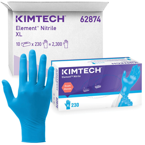 Gants d'examen Kimtech Element, T-petit, Nitrile, 3,2 mils, Sans poudre, Bleu, Classe 2 Waymarc Industries Inc