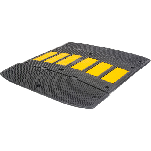 Speed Hump with End Caps, Rubber, 2' L x 36" W x 1-1/4" H Waymarc Industries Inc