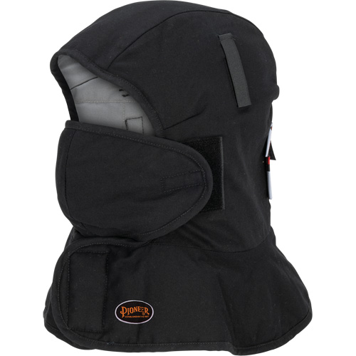 Doublure matelass&eacute;e ignifug&eacute;e Pioneer 765A pour casque de s&eacute;curit&eacute; avec un long cou et embout buccal amovible, Noir/Gris, Coton/FR-Tech/Modacrylique/Nylon Waymarc Industries Inc