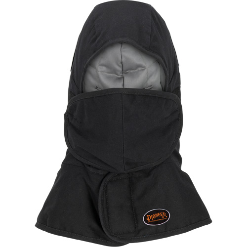 Doublure matelass&eacute;e ignifug&eacute;e Pioneer 765A pour casque de s&eacute;curit&eacute; avec un long cou et embout buccal amovible, Noir/Gris, Coton/FR-Tech/Modacrylique/Nylon Waymarc Industries Inc