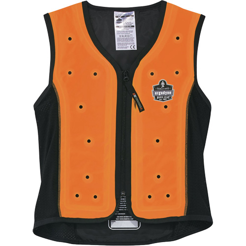 Chill-Its 6685 Dry Evaporative Cooling Vest with Zipper Closure, 3X-Large, Orange Waymarc Industries Inc