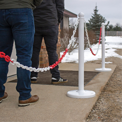 Chaîne de barri&egrave;re en plastique &agrave; deux couleurs, Vert/Blanc, Maillon de 2", 500' de long Waymarc Industries Inc