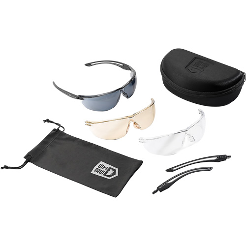 Ensemble de lunettes de s&eacute;curit&eacute; &agrave; protection balistique Gunfire 2.0, Lentille Transparent/Fum&eacute;e/Cuivre, Antibu&eacute;e/Anti-&eacute;gratignures, ANSI Z87+ Waymarc Industries Inc