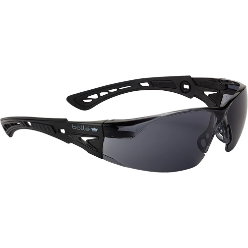 Lunettes de s&eacute;curit&eacute; Rush + BSSI, Lentille Gris/Fum&eacute;e, Antibu&eacute;e/Anti-&eacute;gratignures, ANSI Z87+ Waymarc Industries Inc