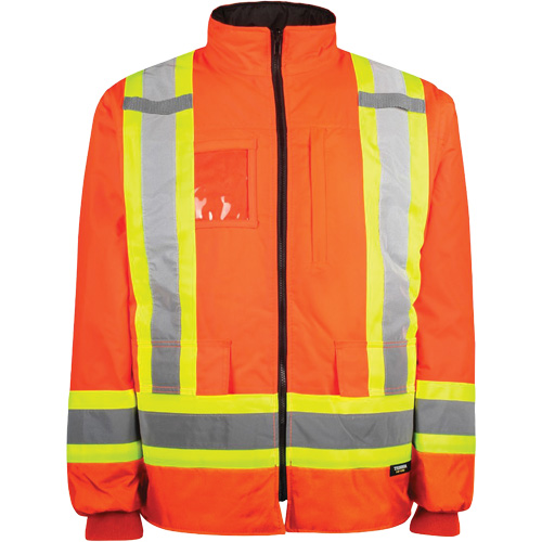 Manteau haute visibilit&eacute; 7-en-1, Polyester, Orange haute visibilit&eacute;, Grand Waymarc Industries Inc