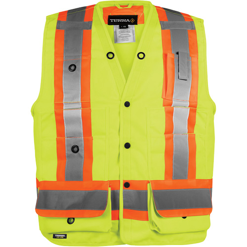 Veste haute visibilit&eacute; pour arpenteur, Orange haute visibilit&eacute;, Petit, Polyester Waymarc Industries Inc