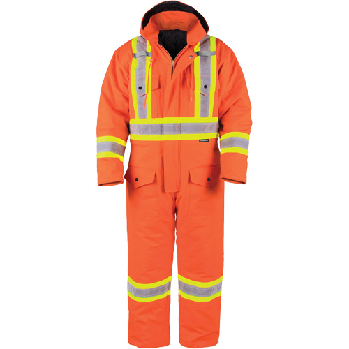 Salopette en canevas doubl&eacute;e haute visibilit&eacute;, 2T-Grand, Orange haute visibilit&eacute; Waymarc Industries Inc