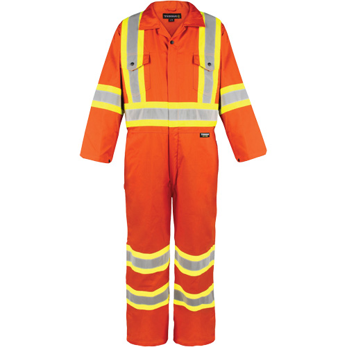 Combinaison non doubl&eacute;e haute visibilit&eacute;, Moyen, Orange haute visibilit&eacute; Waymarc Industries Inc