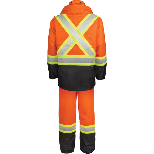 High-Visibility 150-Deniers Rain Suit, Polyester, Large, High Visibility Orange Waymarc Industries Inc