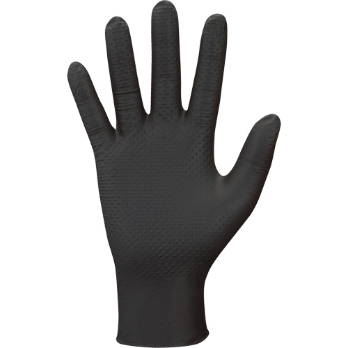 Gants jetables 709B PyraGrip, 7/Petit, Nitrile, 8 mils, Sans poudre, Noir Waymarc Industries Inc