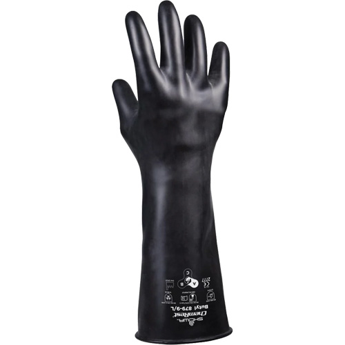 Gants r&eacute;sistants &agrave; l'acide 879, Taille Grand/9, 14" lo, Caoutchouc butyle, 28 mils Waymarc Industries Inc