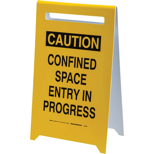 Panneau de sol “Caution Confined Space Entry In Progress”, Anglais Waymarc Industries Inc