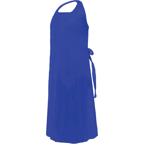 CoverMe Apron with Die-Cut Neck, Polyurethane, 45" L x 35" W, Blue Waymarc Industries Inc