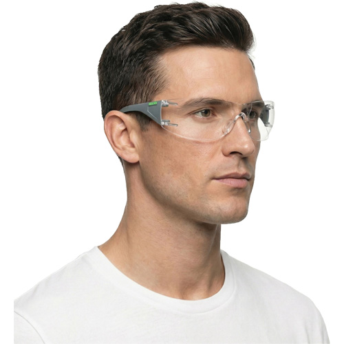 Adapt Lite Grey/Green Safety Glasses, Clear Lens, Anti-Fog/Anti-Scratch, ANSI Z87+/Meets/Exceeds CSA Z94.3 Waymarc Industries Inc