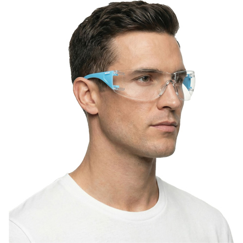 Adapt Lite Blue/White Safety Glasses, Clear Lens, Anti-Fog/Anti-Scratch, ANSI Z87+/Meets/Exceeds CSA Z94.3 Waymarc Industries Inc
