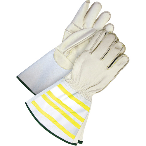 Gants utilitaires haute visibilit&eacute; avec manchette de 6,25", Moyen, Paume en Cuir fleur de vache Waymarc Industries Inc