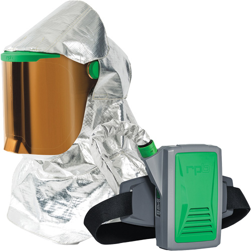 Z-Link Radiant Heat Respirator with Belt Mount & Blower, Facepiece Respirator/Headcover & Faceshield, Lithium-Ion Battery Waymarc Industries Inc
