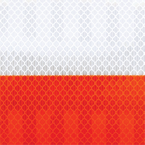 High Intensity Grade Flexible Work Zone Sheeting 382VHIP, 5" W x 150' L, Orange and White Waymarc Industries Inc