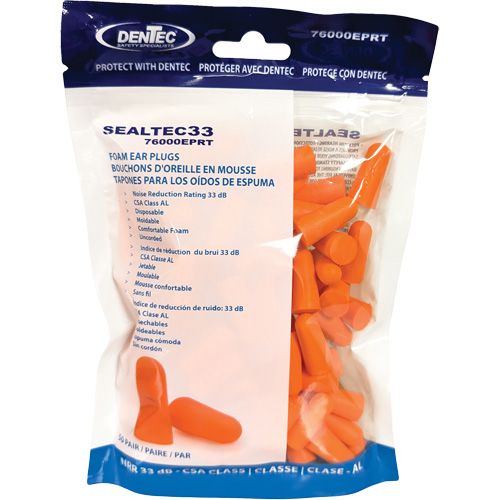 SEALTEC33 Orange Disposable Foam Earplugs, Bulk - Polybag Waymarc Industries Inc