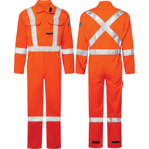 Avenger 7 oz. Coveralls, Size 44, High-Visibility Orange Waymarc Industries Inc