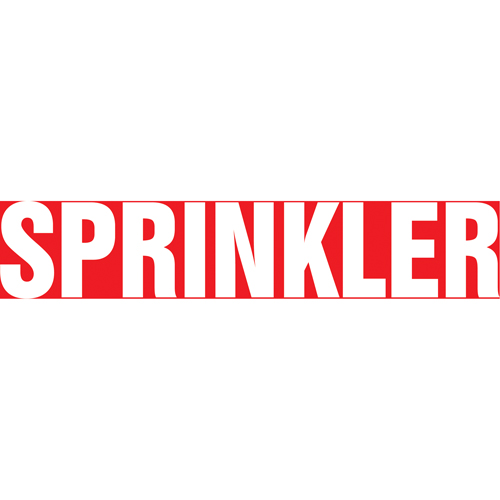 Marqueur de tuyau "Sprinkler", Autocollant, 1" h x 8" la, Blanc/rouge Waymarc Industries Inc