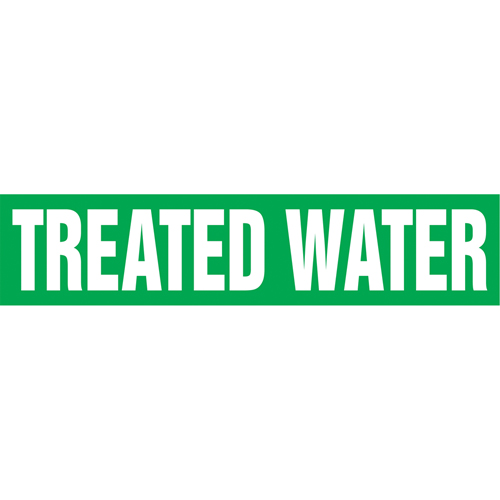 "Tower Water Return" Pipe Markers, Self-Adhesive, 4" H x 24" W, White on Green Waymarc Industries Inc