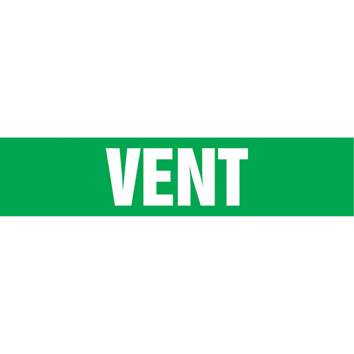 Marqueurs de tuyau "Vent", Autocollant, 2-1/2" h x 12" la, Blanc/vert Waymarc Industries Inc