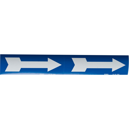 Marqueurs de tuyau avec fl&egrave;ches, Autocollant, 4" h x 12" la, Blanc/bleu Waymarc Industries Inc