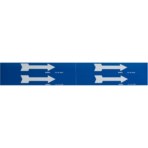 Marqueurs de tuyau avec fl&egrave;ches, Autocollant, 1-1/8" h x 7" la, Blanc/bleu Waymarc Industries Inc