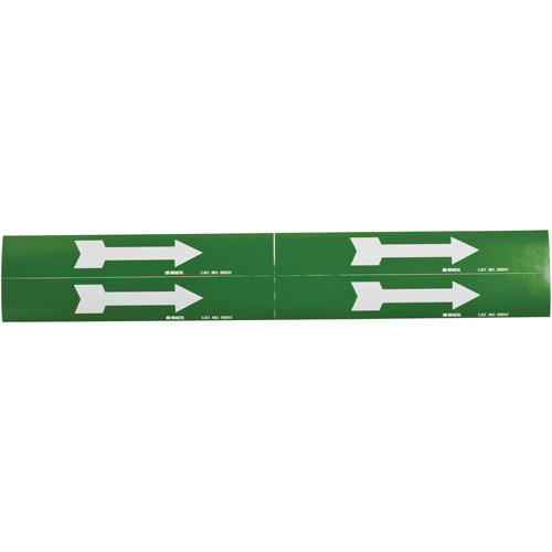 Marqueurs de tuyau avec fl&egrave;ches, Autocollant, 1-1/8" h x 7" la, Blanc/vert Waymarc Industries Inc