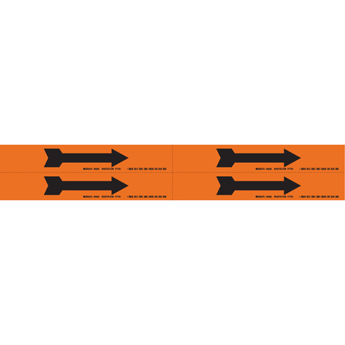 Marqueurs de tuyau avec fl&egrave;ches, Autocollant, 1-1/8" h x 7" la, Noir/orange Waymarc Industries Inc