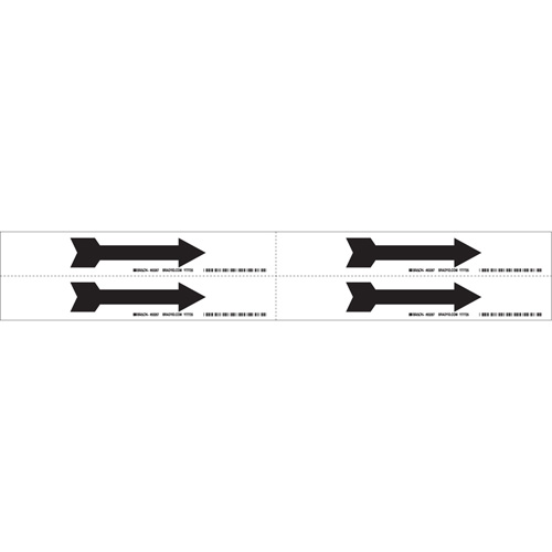Marqueur de tuyau  Arrow, Autocollant, 1-1/8" h x 7" la, Noir sur blanc Waymarc Industries Inc