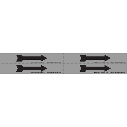 Marqueur de tuyau  Arrow, Autocollant, 1-1/8" h x 7" la, Noir sur aluminium Waymarc Industries Inc