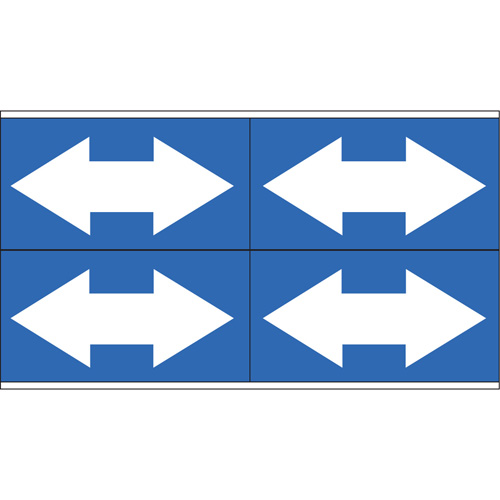 Dual Direction Arrow Pipe Markers, Self-Adhesive, 1-1/8" H x 7" W, White on Blue Waymarc Industries Inc