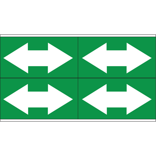 Marqueurs de tuyau avec fl&egrave;ches bidirectionnelles, Autocollant, 1-1/8" h x 7" la, Blanc/vert Waymarc Industries Inc