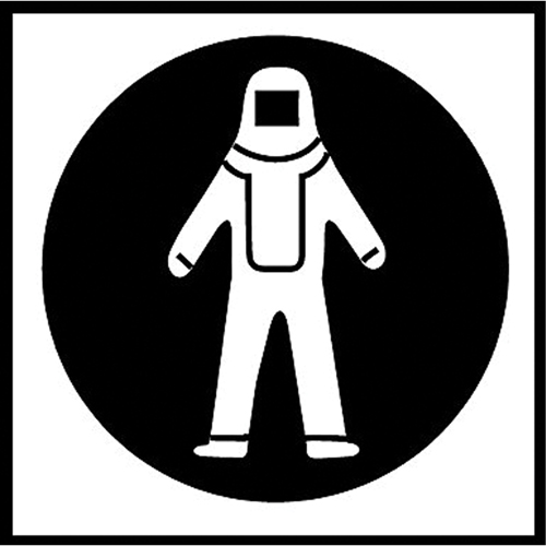 Right to Know Pictogram Labels - Full Protection Suit, Vinyl, Sheet, 5/8" L x 3/4" W Waymarc Industries Inc