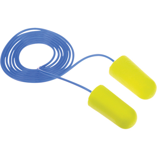 Bouchons d'oreilles n&eacute;on jaune E-A-Rsoft, Vrac - Sac en poly, Avec cordon Waymarc Industries Inc