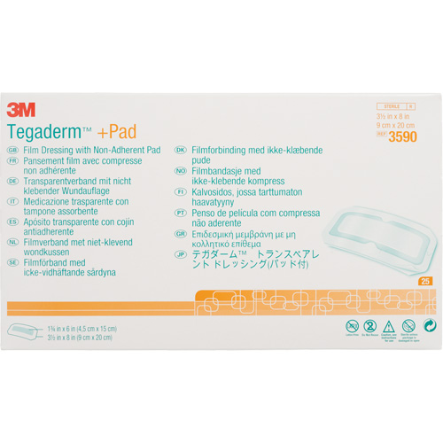 Tegaderm Transparent Dressing With Absorbent Pad, Rectangular/Square, 8", Plastic, Sterile Waymarc Industries Inc