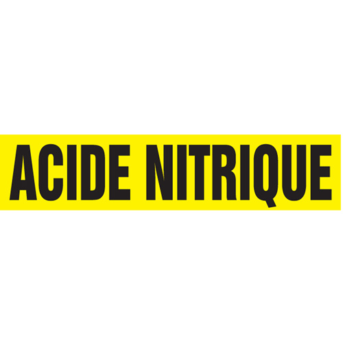 "Acide Nitrique" Pipe Markers, Self-Adhesive, 2-1/2" H x 12" W, Black on Yellow Waymarc Industries Inc