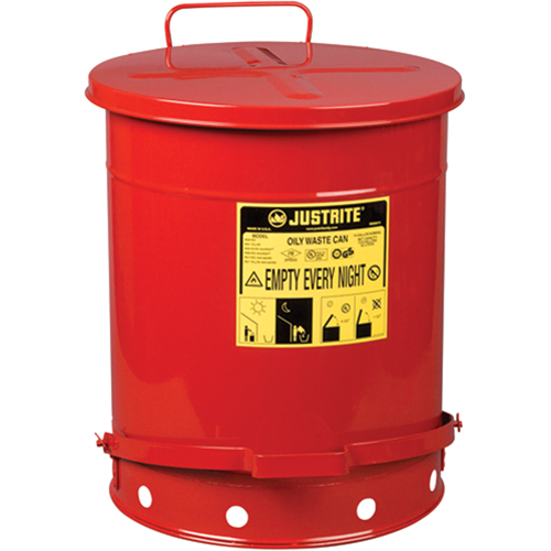 Contenants pour d&eacute;chets huileux, Homologu&eacute; FM/List&eacute; UL, 14 gal. US, Rouge Waymarc Industries Inc