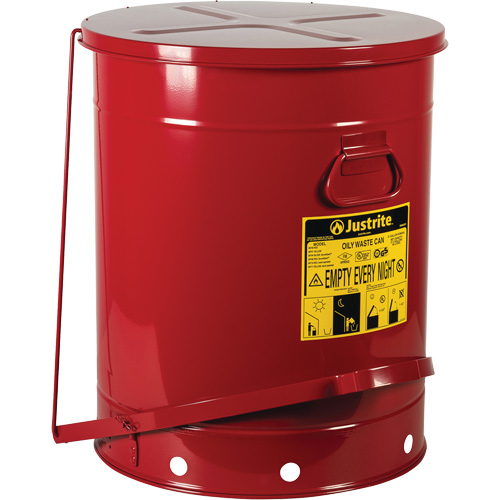 Contenants pour d&eacute;chets huileux, Homologu&eacute; FM/List&eacute; UL, 21 gal. US, Rouge Waymarc Industries Inc