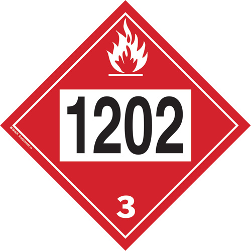 1202 Fuel Oil Flammable Liquid TDG Placard, Plastic Waymarc Industries Inc