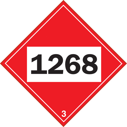 1268 Petroleum Distillates TDG Placard, Plastic Waymarc Industries Inc