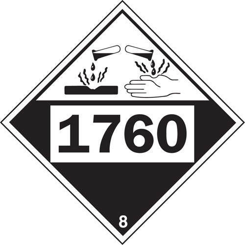 1760 Aluminum Phosphate Corrosive Materials TDG Placard, Plastic Waymarc Industries Inc