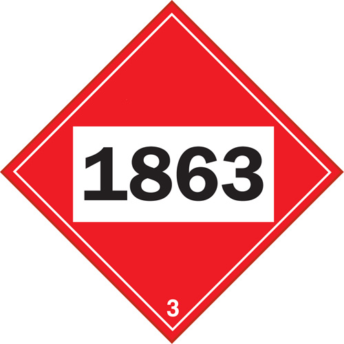 Plaque-&eacute;tiquette TMD 1863 pour liquide inflammable carburant aviation, Plastique Waymarc Industries Inc
