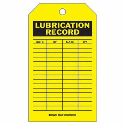 &eacute;tiquettes registres de lubrifications, Polyester, 4" la x 7" h, Anglais Waymarc Industries Inc