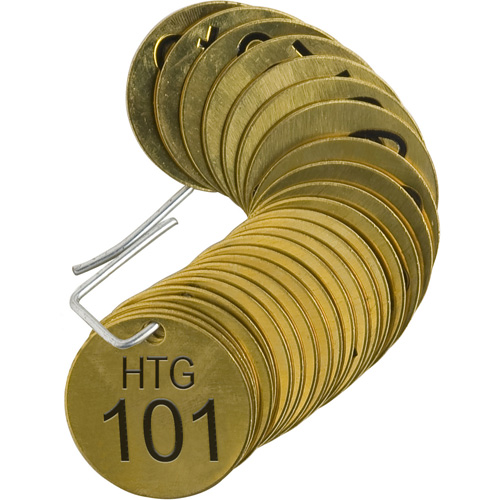 &eacute;tiquettes num&eacute;rot&eacute;es pour vannes HTG, # 101-125, Laiton, 1,5" dia. Waymarc Industries Inc