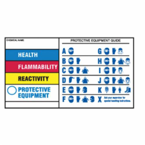 Protective Equipment Labels, Polyester, Sheet, 7" L x 4" W Waymarc Industries Inc
